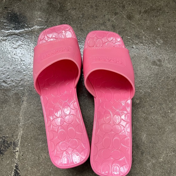 Coach Pink Slide Sandals Modern Minimalist Design - Picture 6 of 6